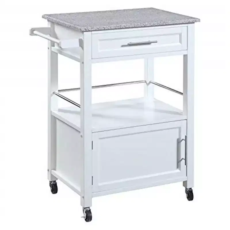 HomeStock 36 in.H Wood Kitchen Carts with 1 Door and 1 Shelf