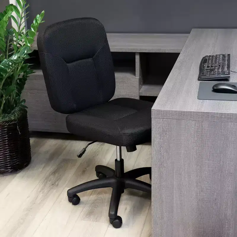 Mid Back Adjustable Fabric Office Chair, Black