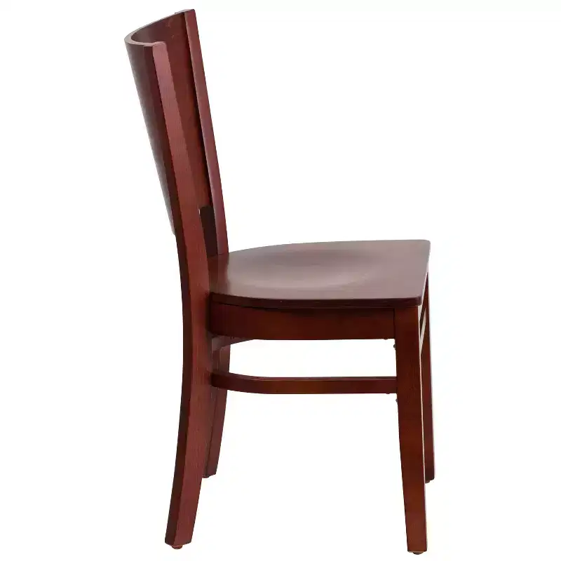 2 Pack Solid Back Wooden Restaurant Chair