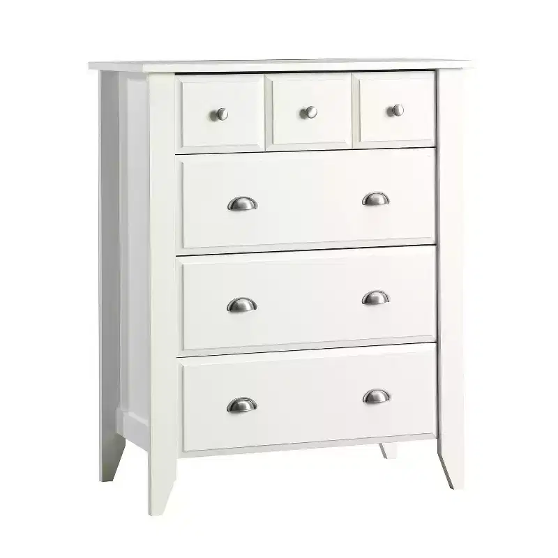 HomeStock 8.25 in.H Wood Composite Vertical Dressers with 4 - Drawers in White Finish
