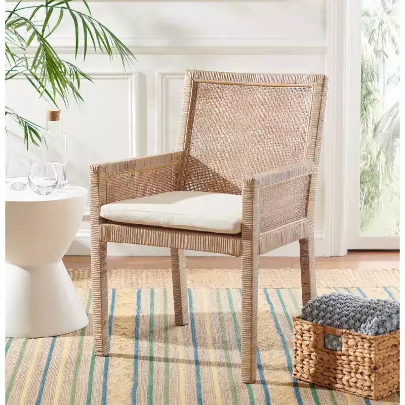 Wood Frame Accent Chair with Cushion