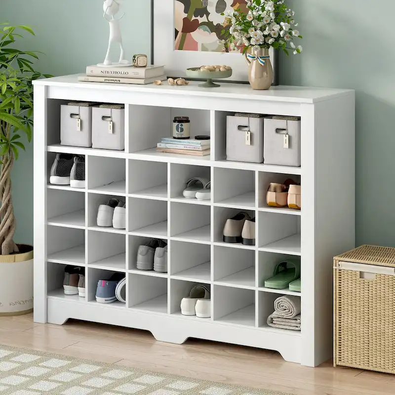 24-Cubby Shoe Storage Console