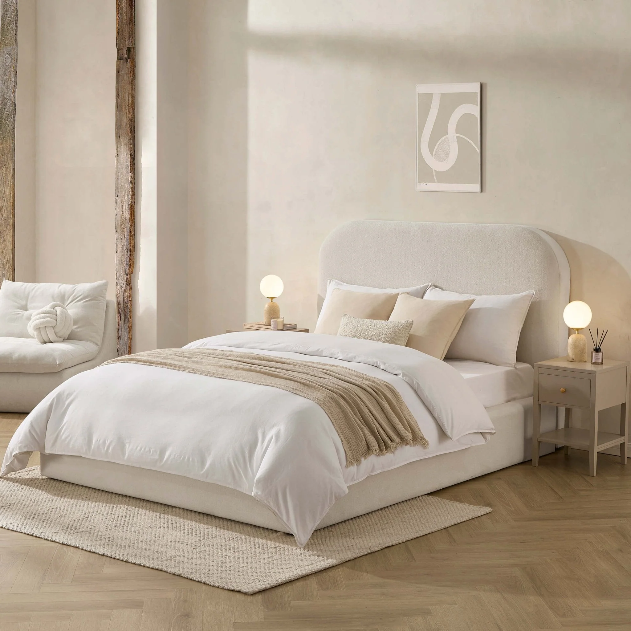 Storage Bed - Teddy Cream