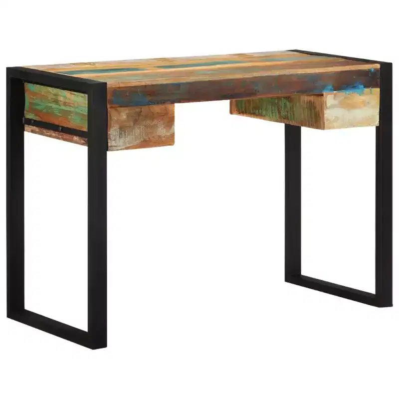vidaXL Desk Standing Home Office Table Computer Desk Workstation Solid Wood - 43.3 x 19.7 x 30.3 Solid Reclaimed Wood