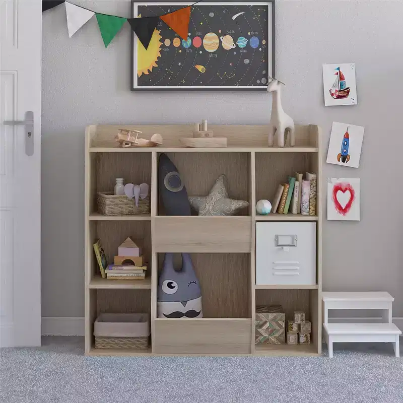 RealRooms Jocelyn Kids Large Toy Storage Bookcase