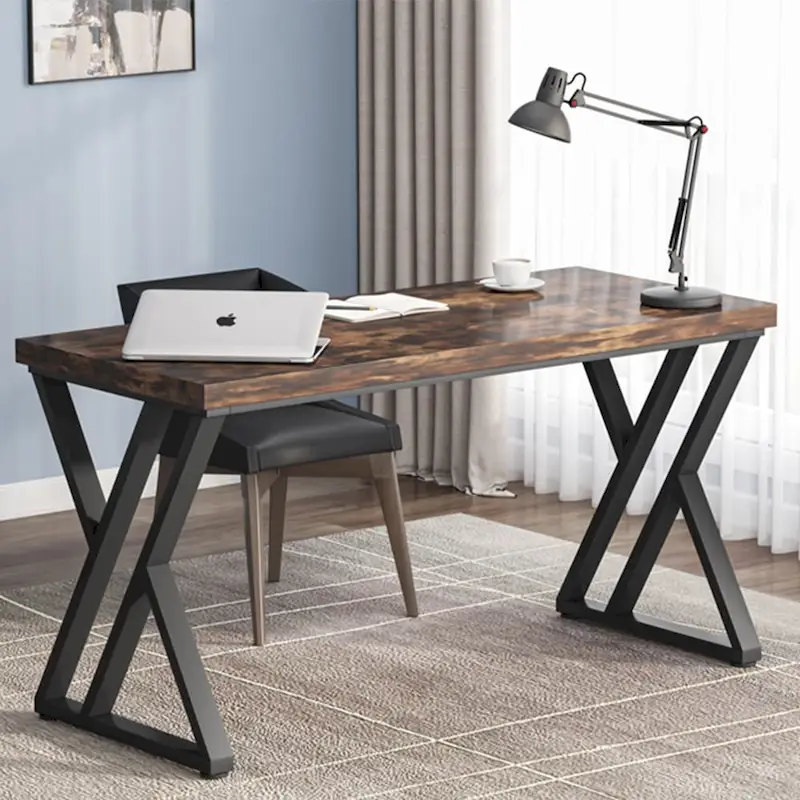 55-Inch Computer Desk with Z-Shape Metal Legs