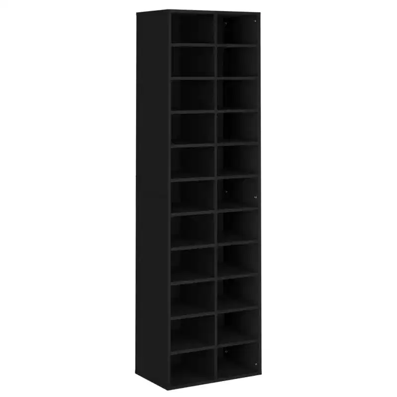 vidaXL Shoe Cabinet Black Engineered Wood 21.3x13.4x72.0 in Shoe Cabinet