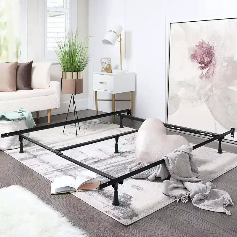 Nestl Adjustable Bed Frame with Center Support Legs, Heavy Duty Metal Platform Bed Frame