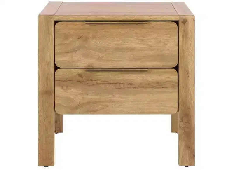 Angeria 2 Drawer Nightstand - NST3109 - Oak/Brass - Safavieh