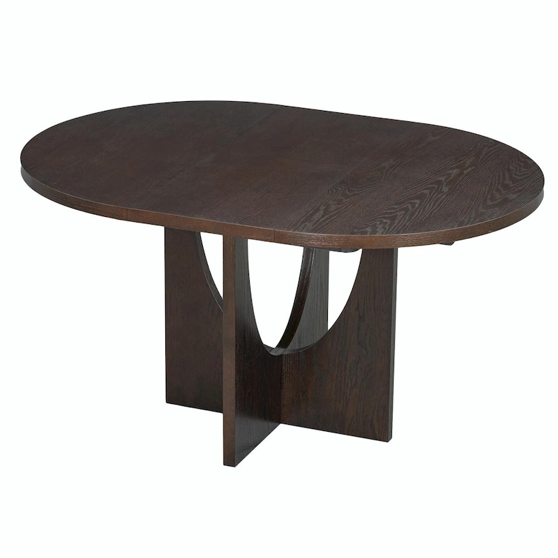 Modern 5-Piece Round Dining Set with 16.2 Removable Leaf