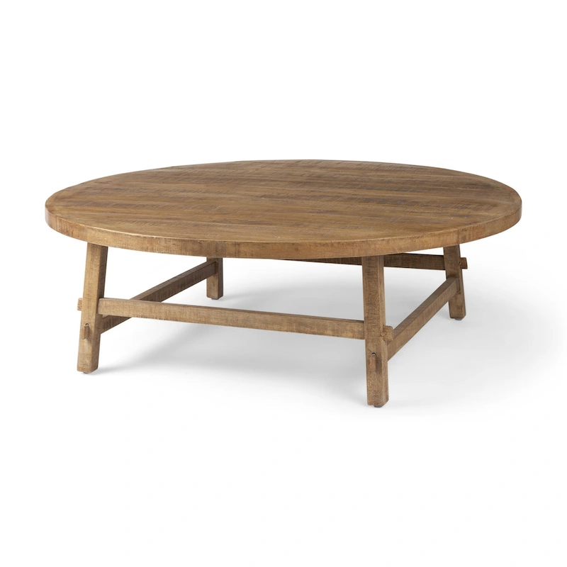 Rosie Medium Brown Solid Wood 48 Round Coffee Table - 48L x 48W x 16H