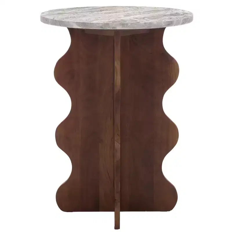 Galih Marble Side Table - ACC3754 - Grey/Brown - Safavieh