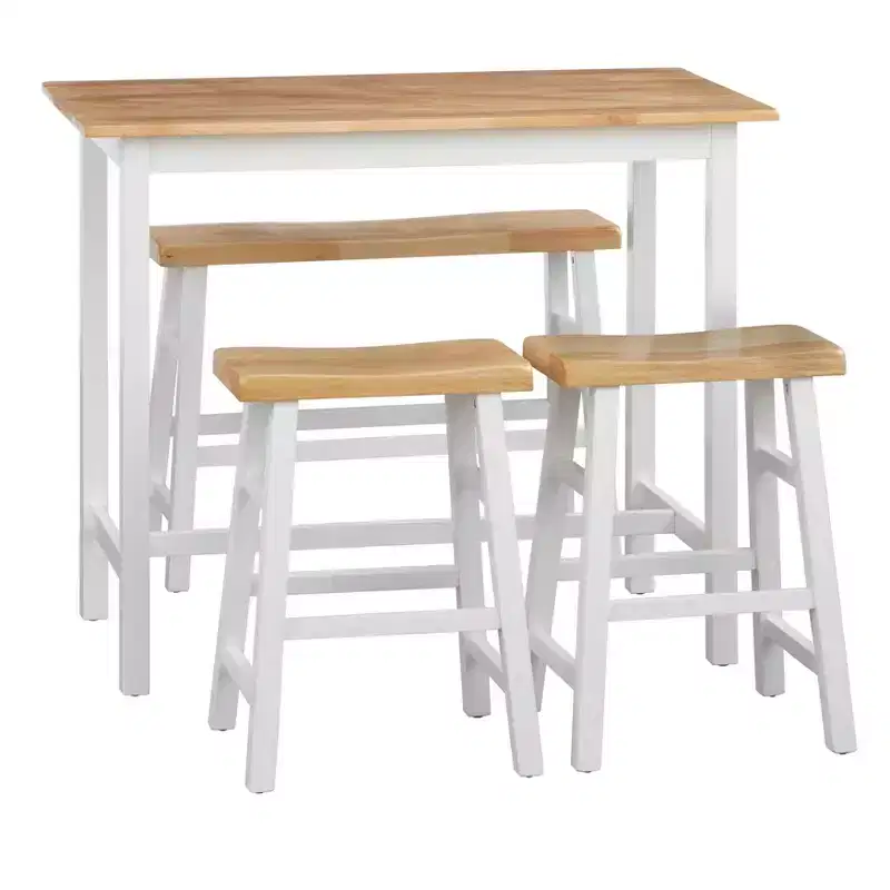 Buylateral 4Pc Galena Compact Solid Wood Counter Height Dining Set
