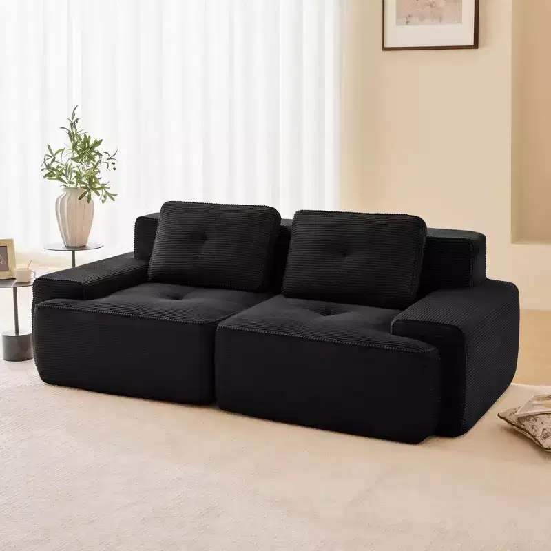 Okak Modern Modular Tufted Design Sectional Loveseat Sofa with Pillows,Deep Seat Sofa Couch for Living Room,Apartment,Guestroom