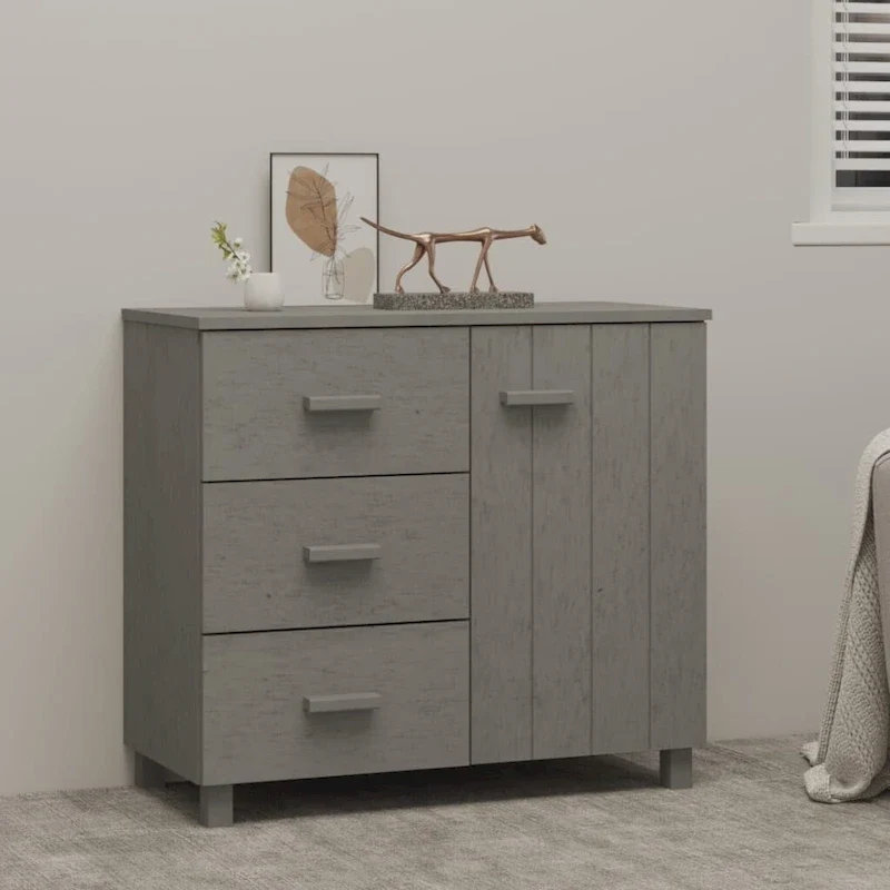 Sideboard Buffet Cabinet with Storage for Kitchen - Solid Pinewood 35.4