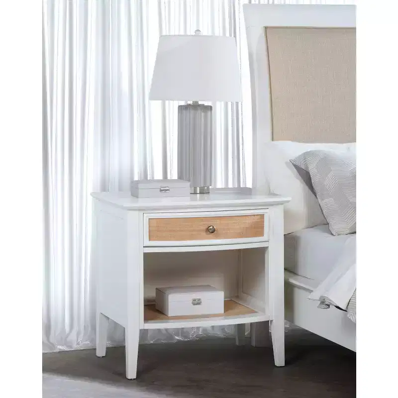 1-drawer Nightstand Bedside Table White