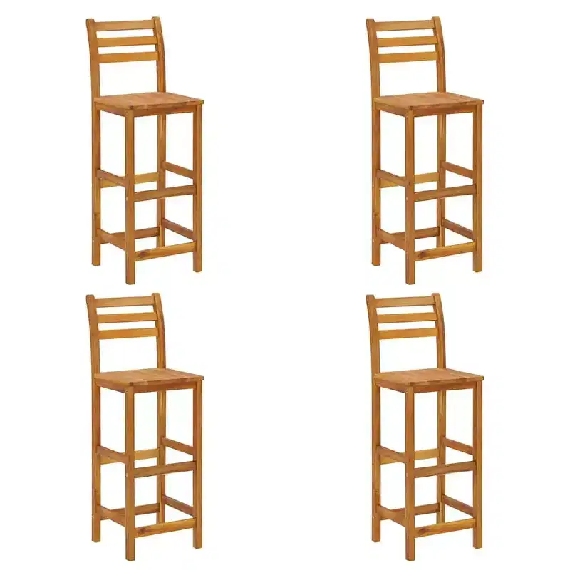 vidaXL Garden Bar Set Natural wood Solid Acacia wood Compact Footrest