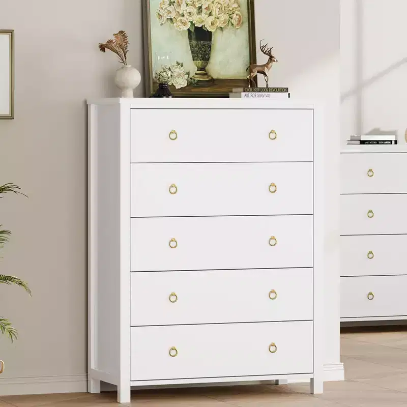 Dresser for Bedroom, Chest of Dressers 37 Tall Dresser for Closet with 4 Drawers Chest, Clothes Storage Cabinet for Bedroom, Living Room