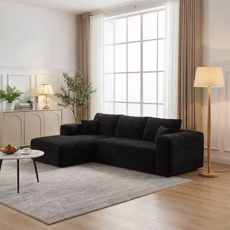 MAYEERTY 106 Wide-Wale Corduroy Compression Sofa Bed, Convertible Sleeper Couch for Living Room Guest Room