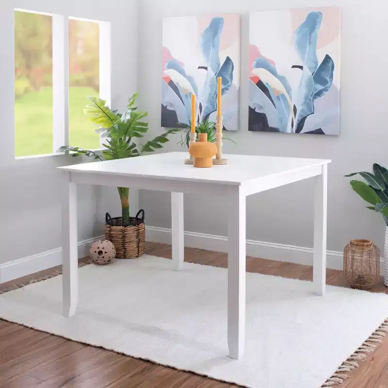 Shelby Solid Wood Traditional Square Counter Height Dining Table White - Powell