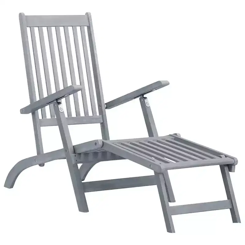 vidaXL Deck Chair Solid Acacia wood Standard Foldable Deck Chair