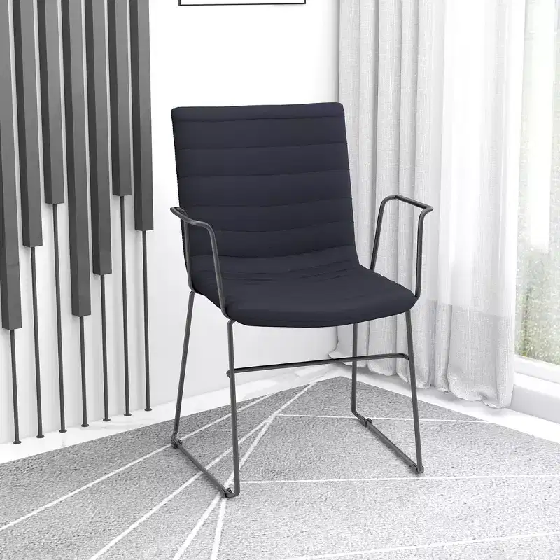 Ergonomic Office Chair Upholstered in Leather/Polyester with Powder-Coated Stainless Steel Frame Padded Seat and Back