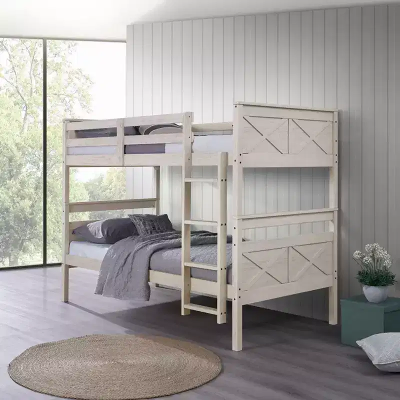 Twin Over Twin Solid Wood Standard Bunk Bed, Twin Bed Convertible