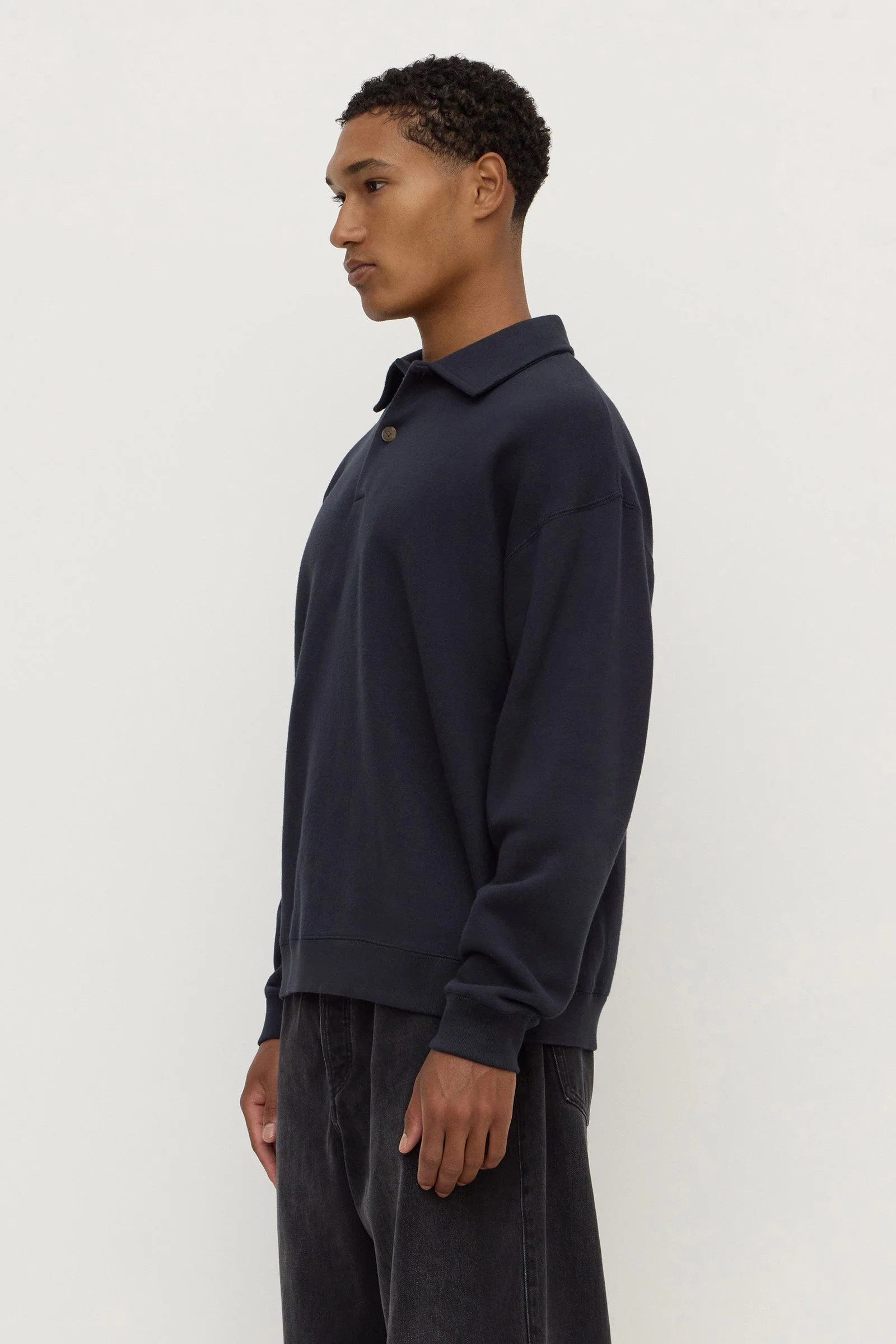 True Navy Fleece Polo