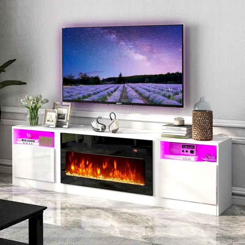 79 Fireplace TV Stand with 36 Electric Fireplace