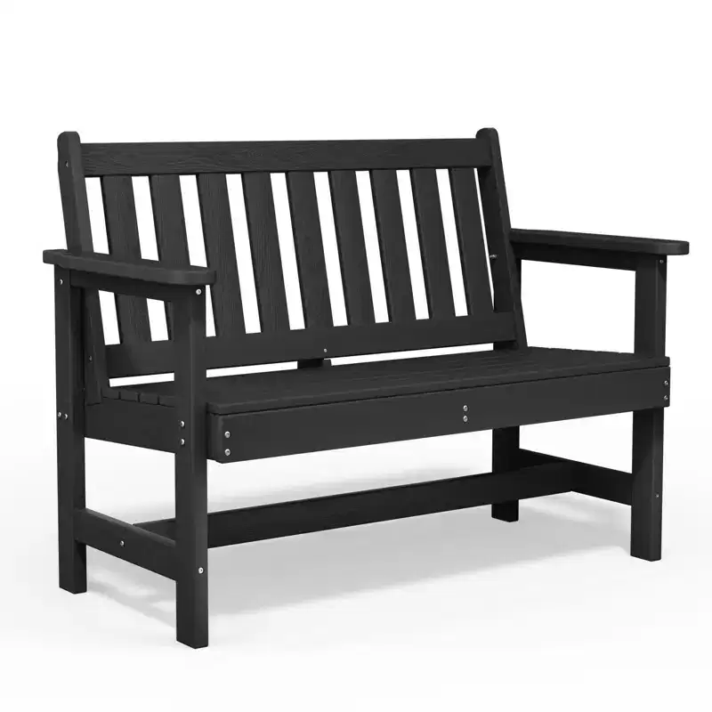Hyleoty HDPE Outdoor Park Bench 48 x 22 x 35 ,Elegant, Comfortable and Durable