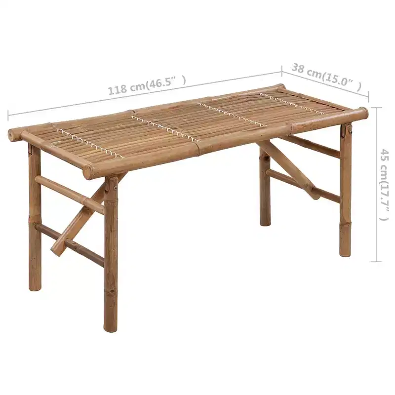 Garden Bench Natural Bamboo Bamboo Medium Foldable Garden Bench