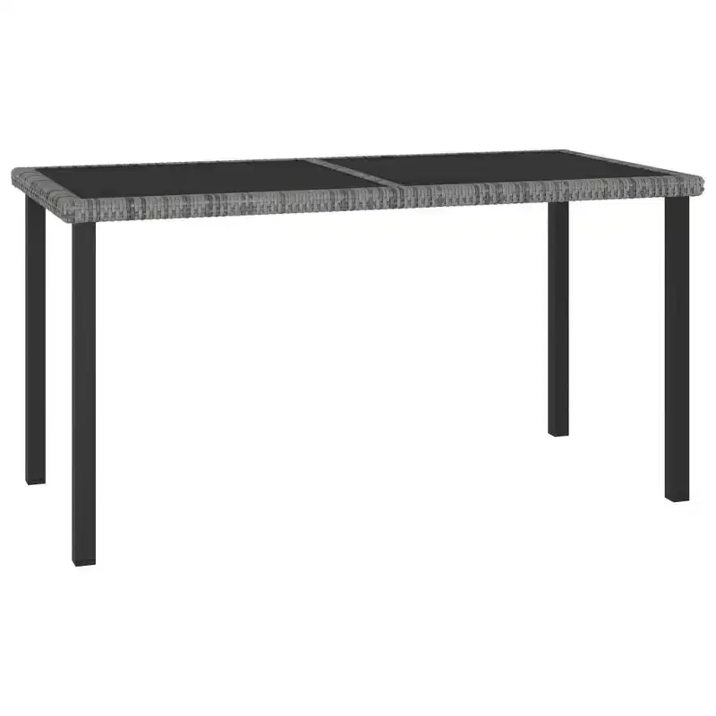 vidaXL Dining Set Poly rattan, powder-coated steel Medium