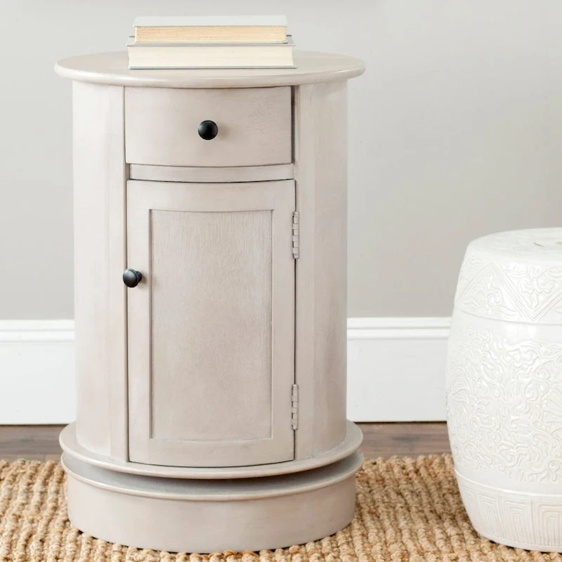 Grey Swivel Storage Accent Table - 18Wx18Dx26H