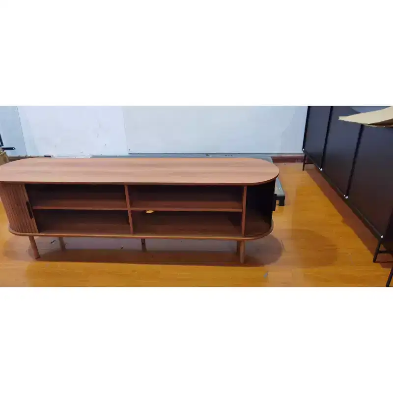 Modern Wood Fluted Sideboard Cabinet with Sliding Doors for Living Room, Kitchen