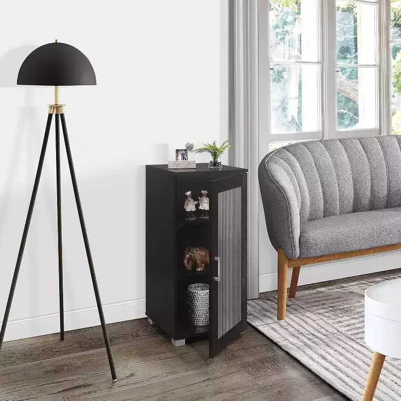Accent Buffet Curio Storage Cabinet with Glass Door for Living Room, Bedroom, Kitchen, Office, and Entryway