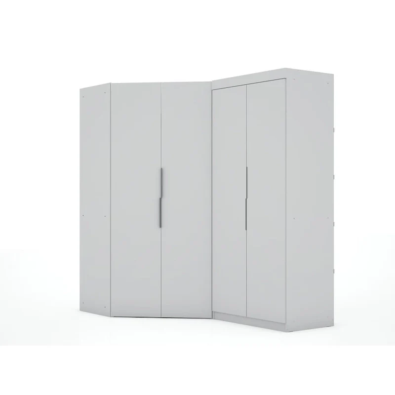 Mulberry 3.0 Sectional Modern Corner Wardrobe Closet (2 Pcs)