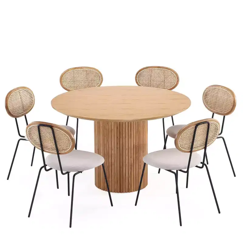 Manhattan Comfort 7pc 59.05" Hathaway and Jardin Round Dining Set