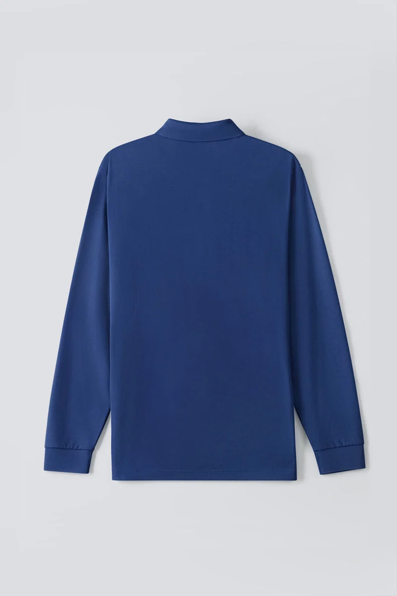 Long Sleeve Polo – Blue