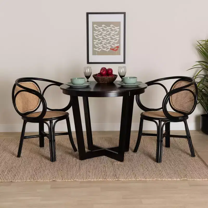 bali & pari Palesa Modern Bohemian Rattan Dining Chair