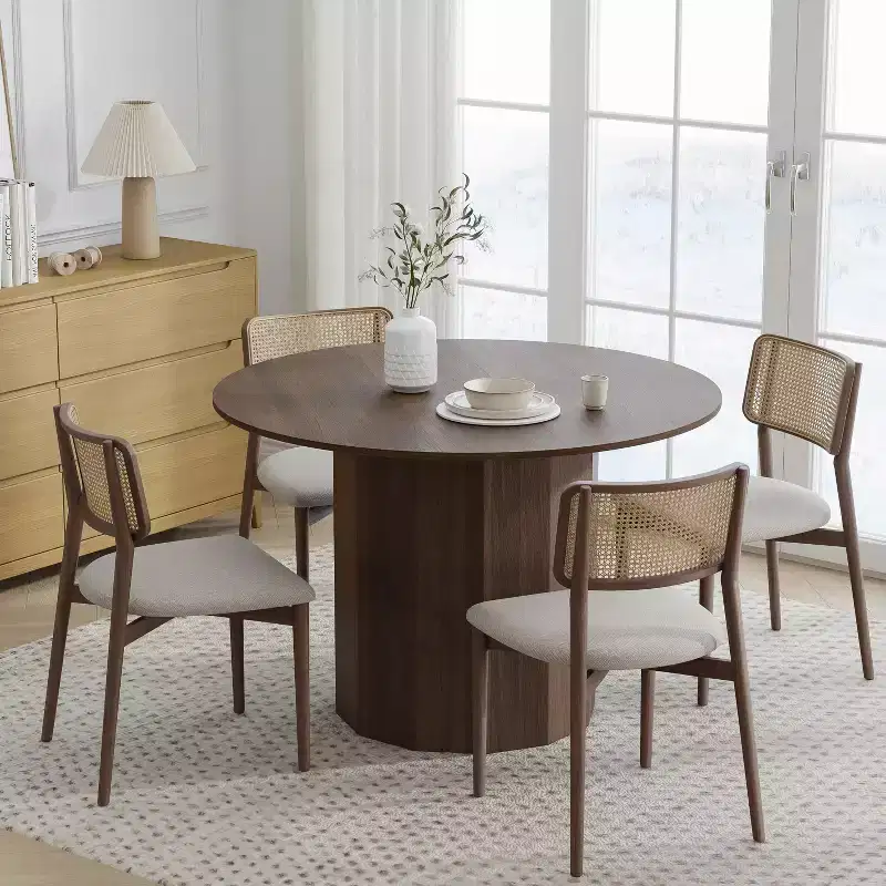 PexFix 46 Round Solid Wood Dining Table Kitchen Tables
