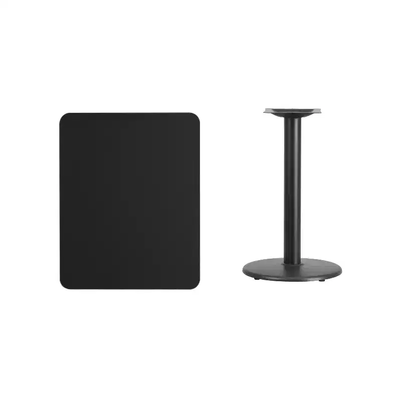 Flash Furniture 24'' x 30'' Rectangular Laminate Table Top with 18'' Round Table Height Base