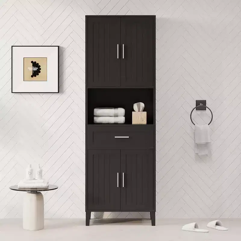 Okak Tall Freestanding Bathroom Cabinet with Doors & Drawers/Shelves,Floor Storage Cabinet Unit for Bathroom,Kitchen