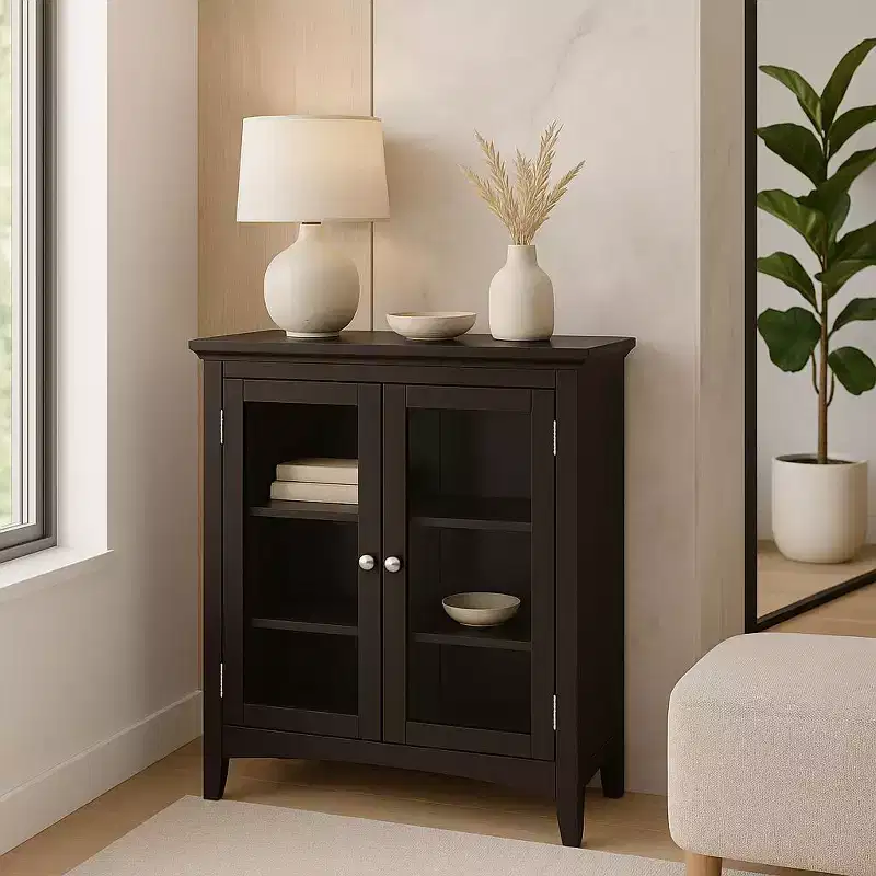 Teamson Home Madison Freestanding Storage Cabinet with Glass Doors