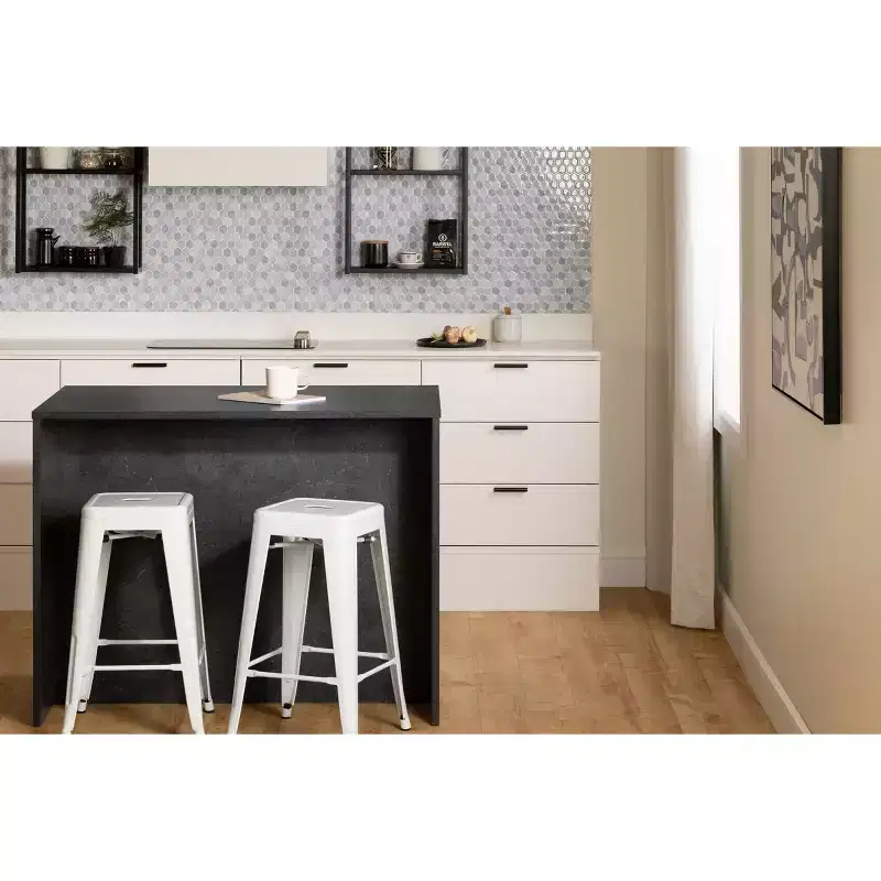 Kitchen Island with Faux Marble Top