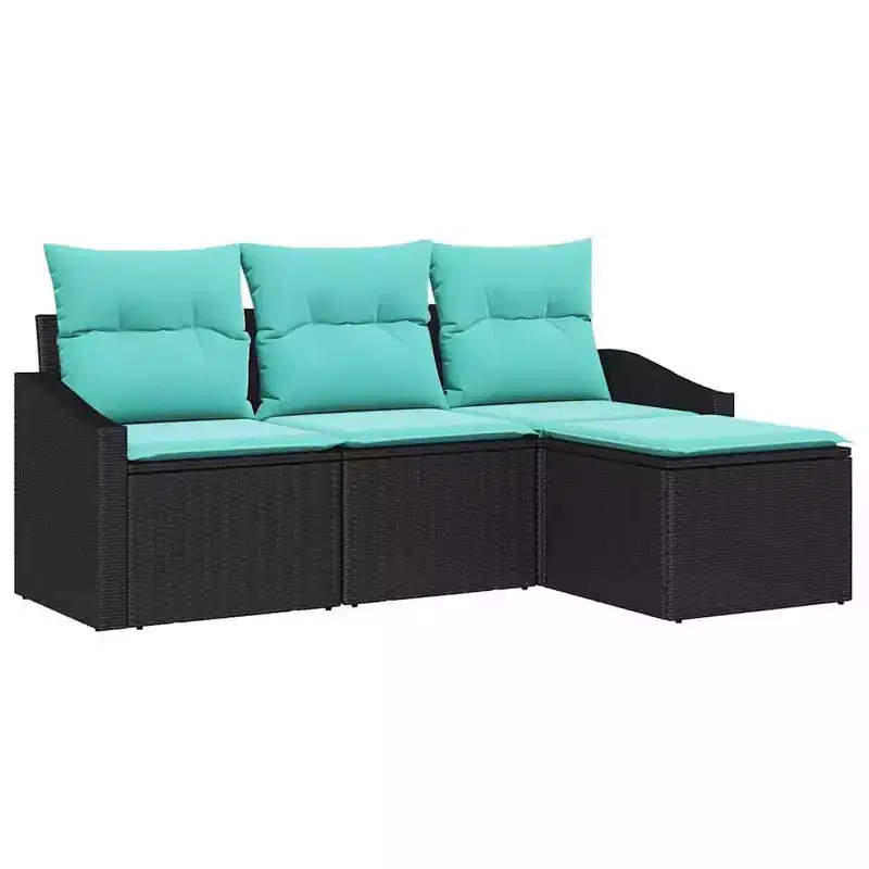 vidaXL Garden Sofa Set 4 pcs Brown Poly rattan