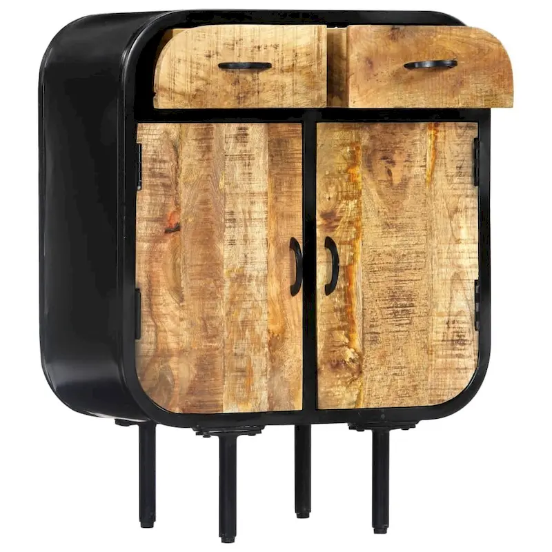 vidaXL Sideboard 23.6x11.8x29.5 Solid Mango Wood and Iron