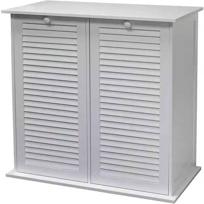 Dual Basket Tilt Out Laundry Clothes Sorter with 2 Removable Cotton Bags, White