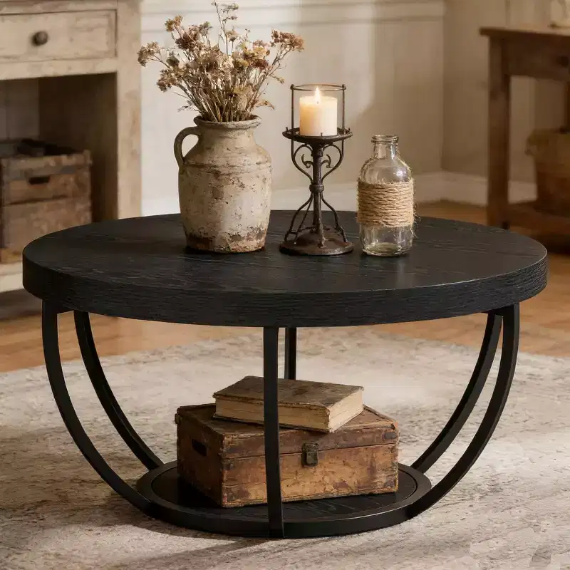 Round Coffee Table, Farmhouse 32