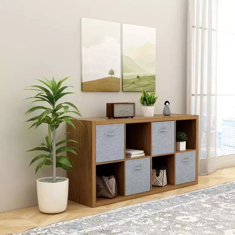 8-Cube Organizer Storage Cabinet With Opened Back Shelves,2 X 4 Cube Bookcase Book Shleves