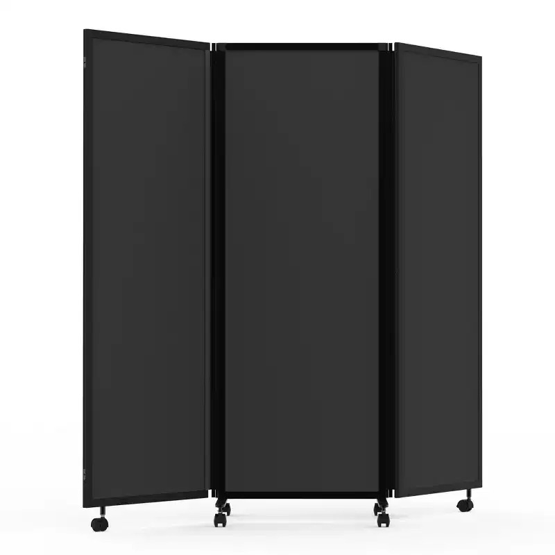 Three-Panel Trifold Acoustic Room Divider Screen (71 x 65)